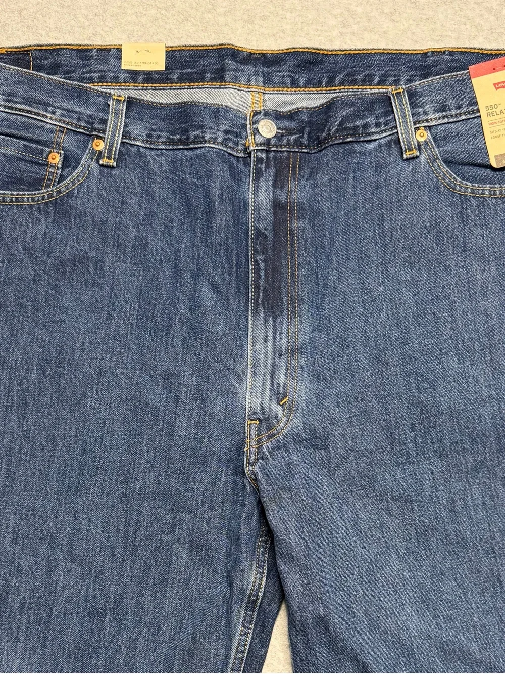 Levi’s 550 Men’s Jeans 48x38 Big Tall Relaxed Fit NWT Dark Stonewash 100% Cotton